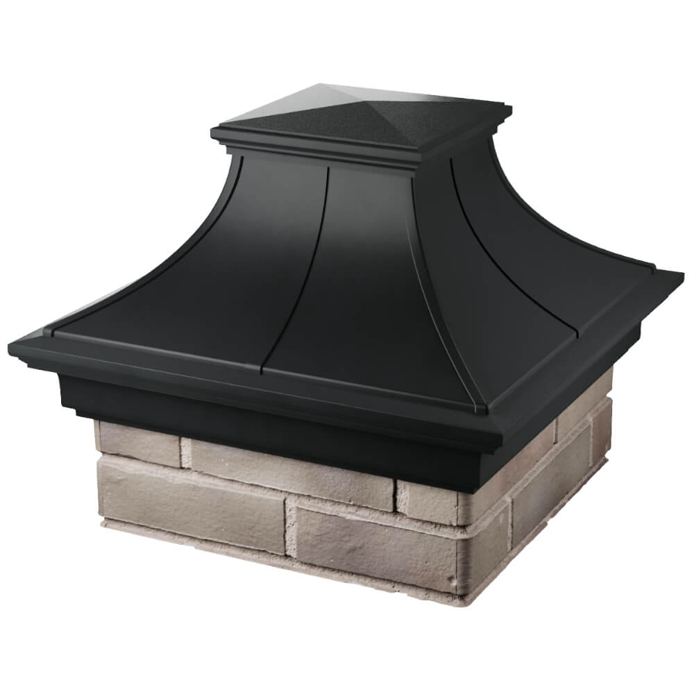 Колпак Zking Монблан Премиум Черный на столб 1.5х1.5 кирпича (385х385мм) в Красногорске фото
