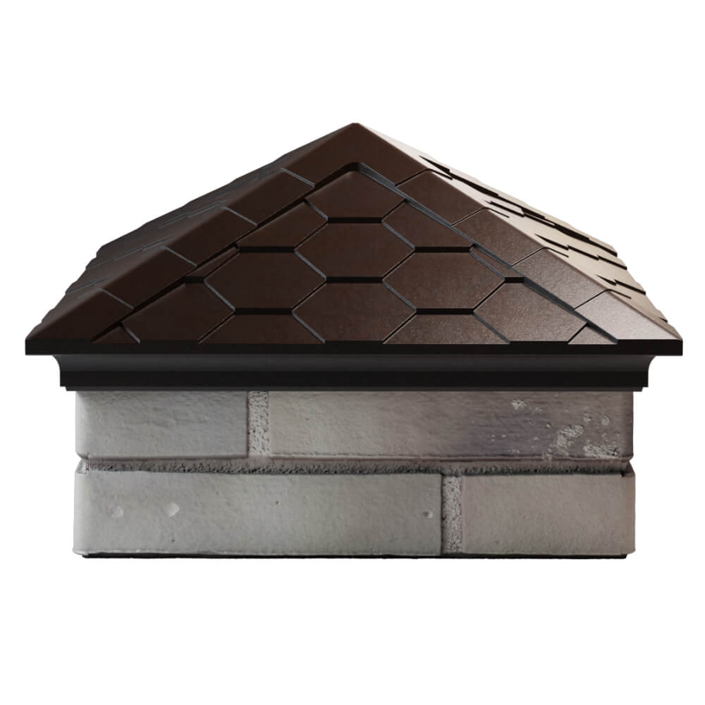 Колпак Zking Эверест Коричневый на столб 1.5х1.5 кирпича (390х390мм) Красногорск фото