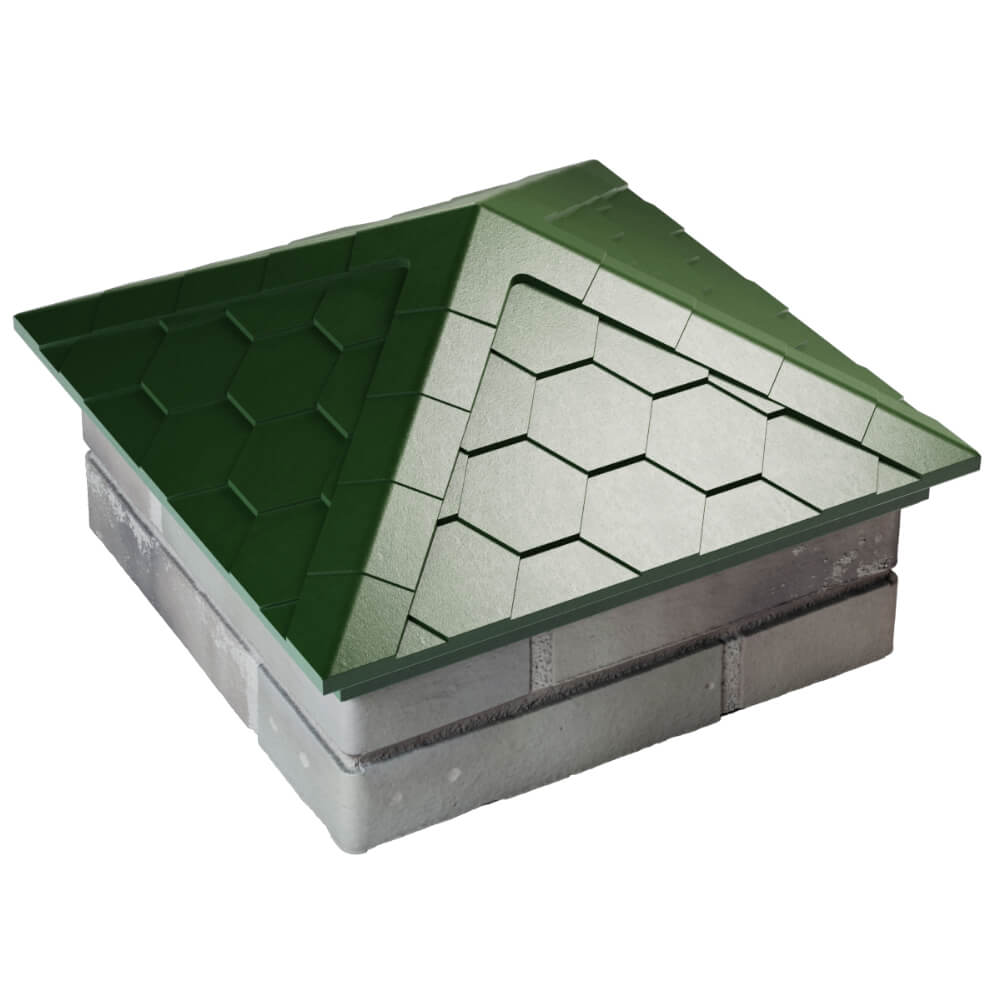 Колпак Zking Эверест Зеленый на столб 1.5х1.5 кирпича (390х390мм) в Красногорске фото