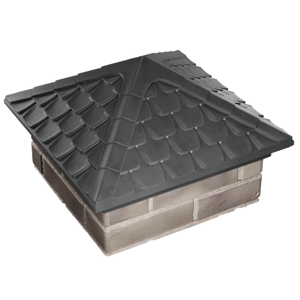 Колпак Zking Эльбрус Серый на столб 1.5х1.5 кирпича (385х385мм) в Красногорске фото