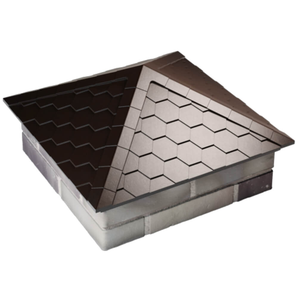 Колпак Zking Эверест Коричневый на столб 2х2 кирпича (535х535мм) Красногорск фото