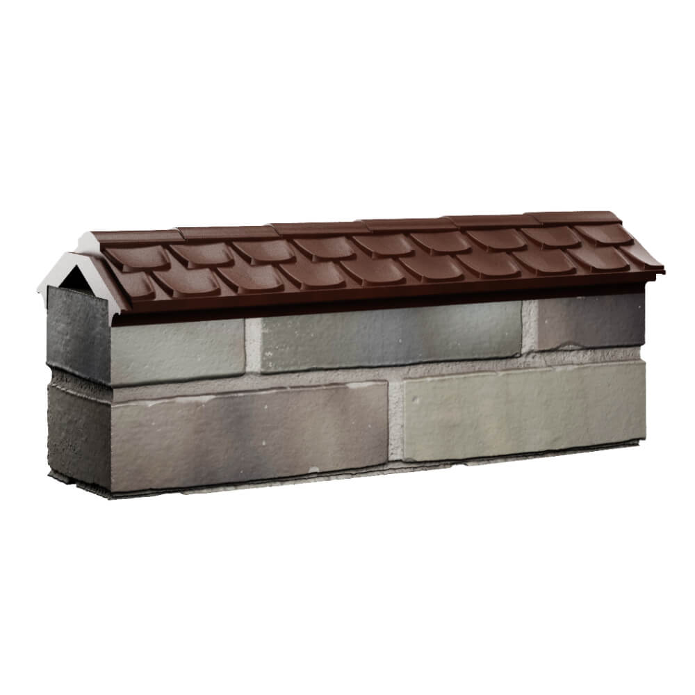Парапет Zking Эльбрус Коричневый с посадкой на 0.5 кирпича (130мм) Красногорск фото