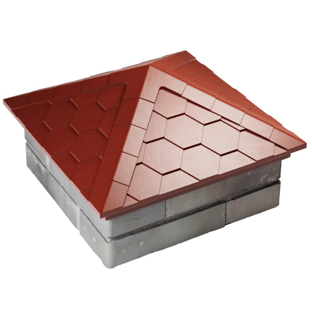 Колпак Zking Эверест Красный на столб 1.5х1.5 кирпича (390х390мм) в Красногорске фото
