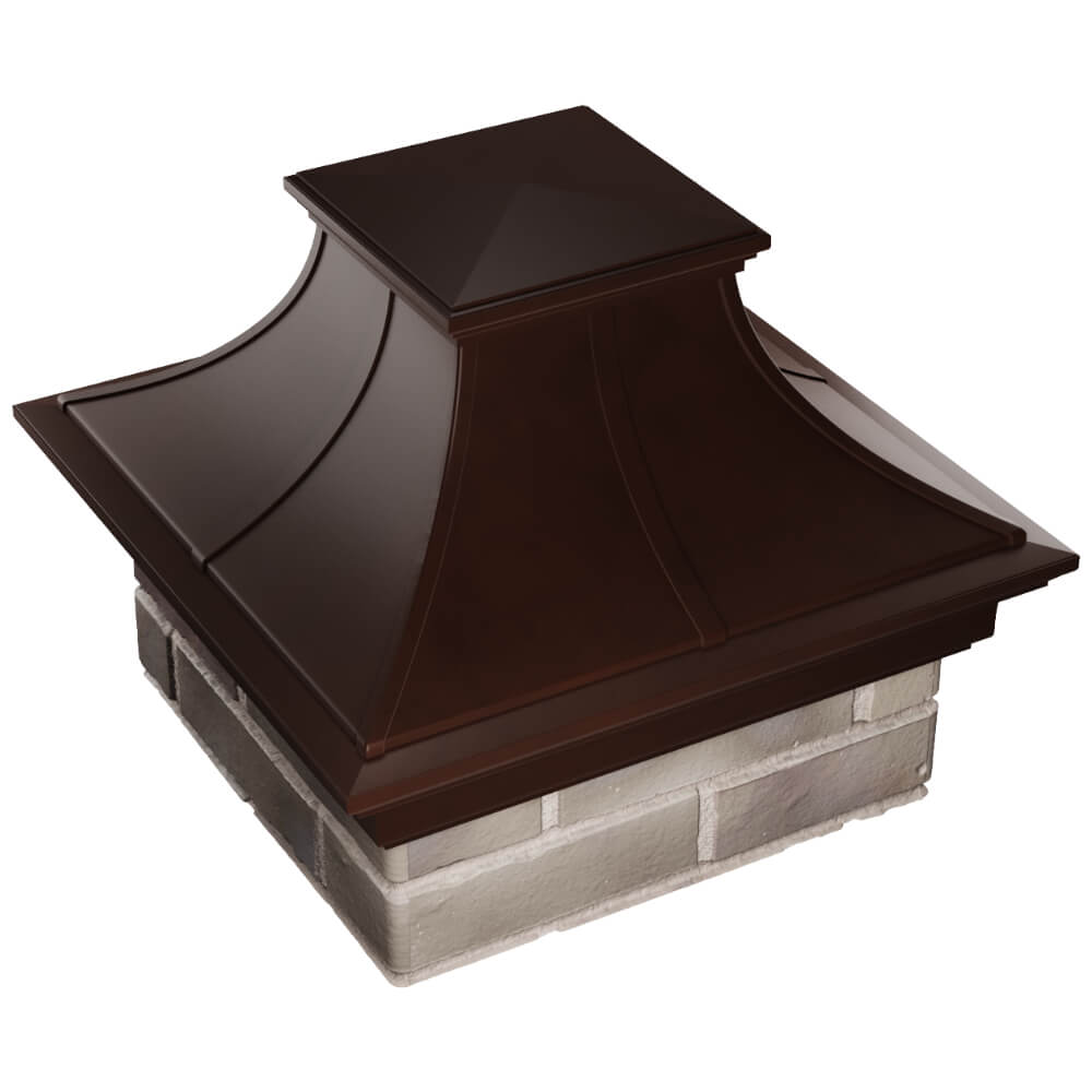 Колпак Zking Монблан Премиум Коричневый на столб 1.5х1.5 кирпича (385х385мм) в Красногорске фото