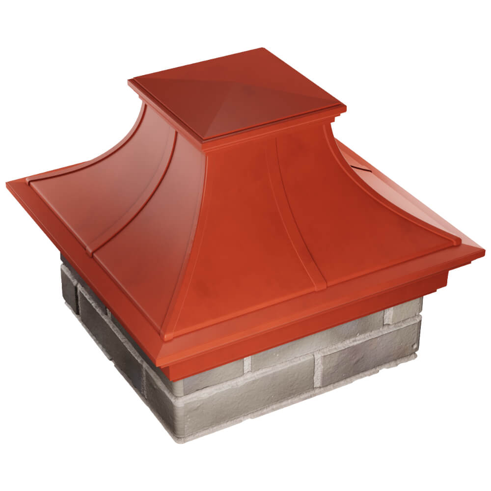 Колпак Zking Монблан Премиум Красный на столб 1.5х1.5 кирпича (385х385мм) в Красногорске фото