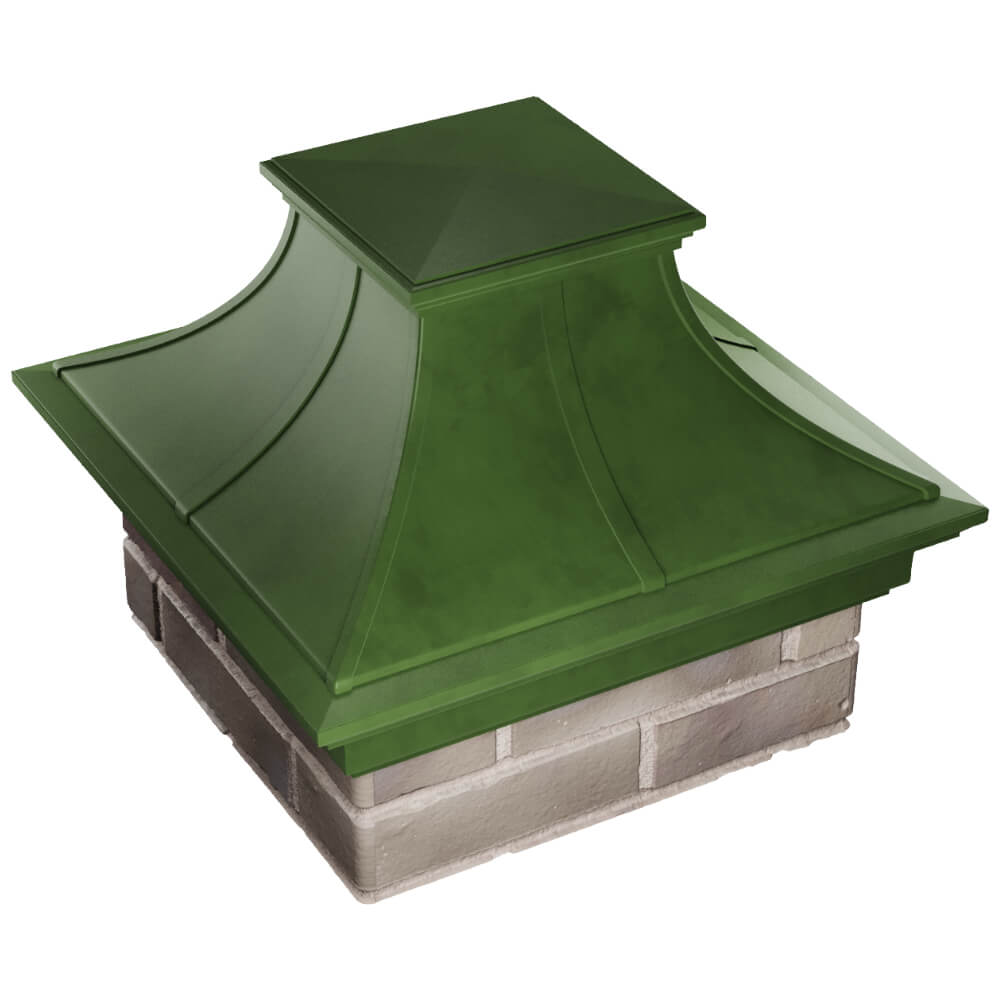 Колпак Zking Монблан Премиум Зеленый на столб 1.5х1.5 кирпича (385х385мм) в Красногорске фото
