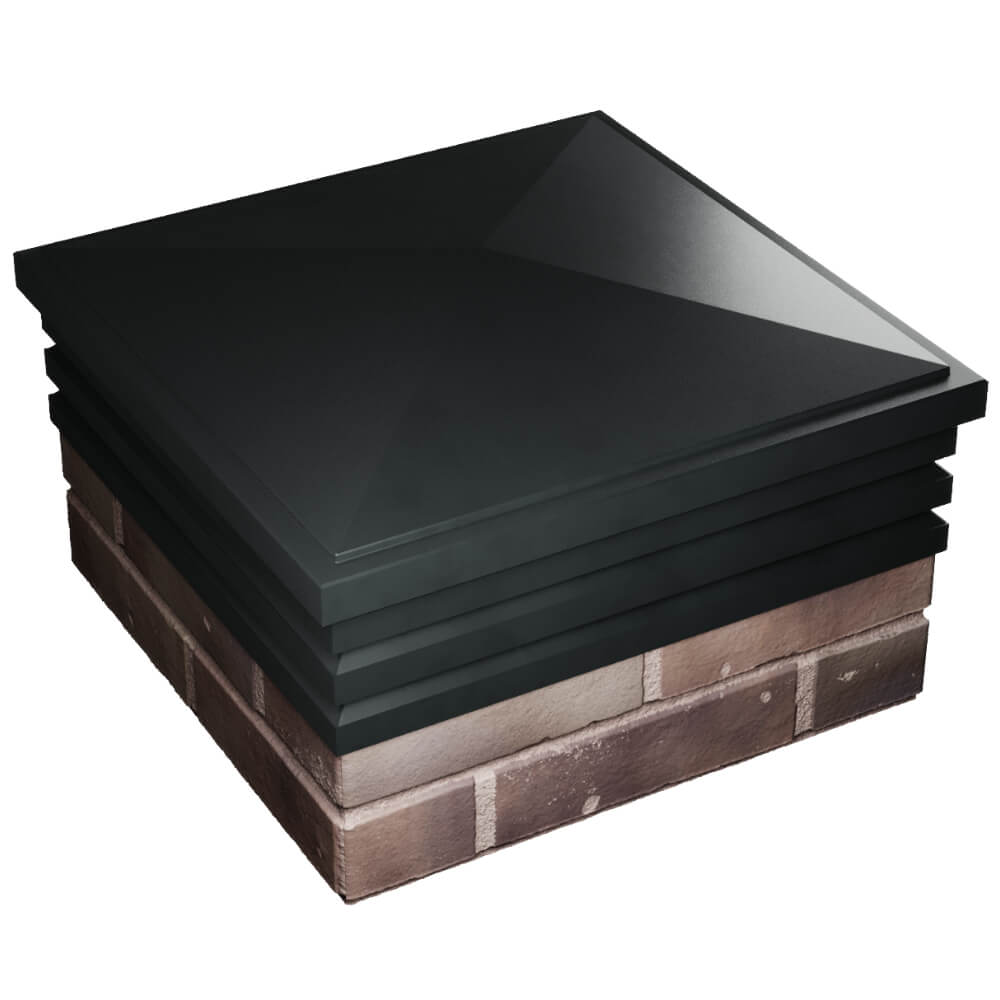 Колпак Zking Бона ХайТек Черный на столб 2х2 кирпича (513х513мм) в Красногорске фото