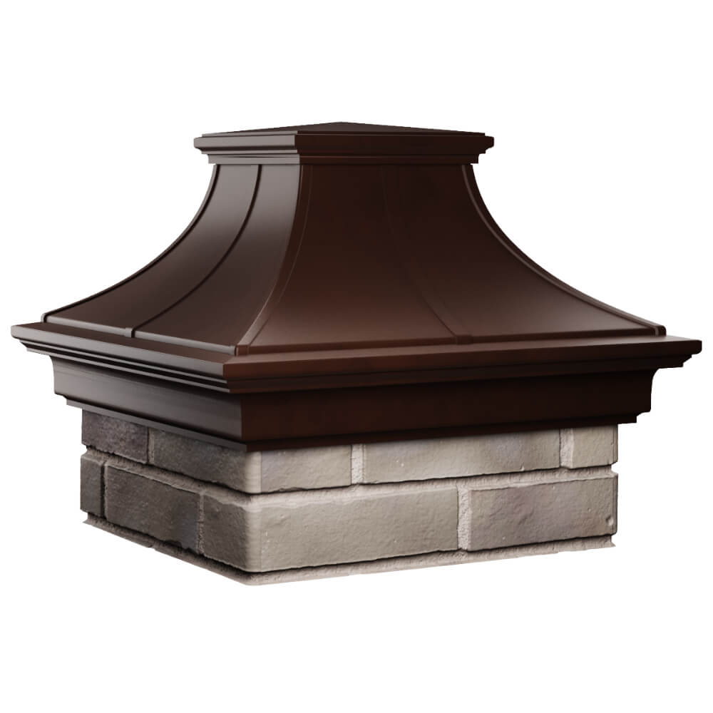 Колпак Zking Монблан Премиум Коричневый на столб 1.5х1.5 кирпича (385х385мм) в Красногорске фото