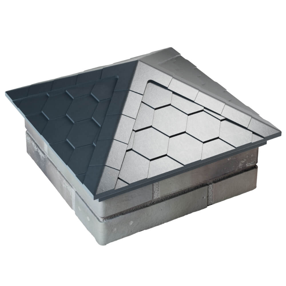 Колпак Zking Эверест Серый на столб 1.5х1.5 кирпича (390х390мм) в Красногорске фото