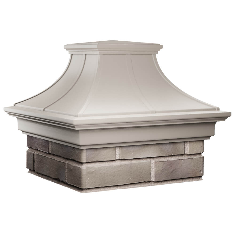 Колпак Zking Монблан Премиум Бежевый на столб 1.5х1.5 кирпича (385х385мм) в Красногорске фото