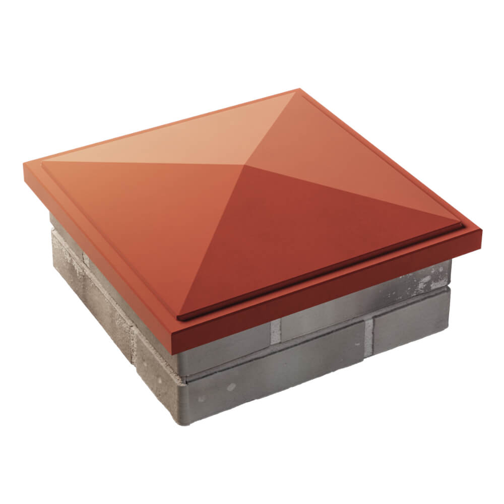 Колпак Zking БонаМоно Красный на столб 1.5х1.5 кирпича (385х385, 400х400мм) в Красногорске фото