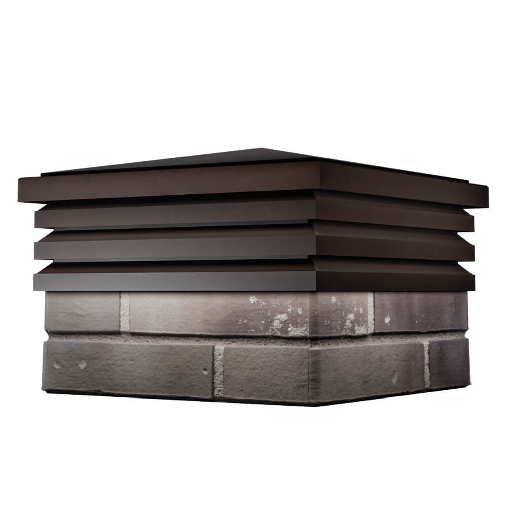 Колпак Zking Бона ХайТек Коричневый на столб 1.5х1.5 кирпича (385х385мм) в Красногорске фото