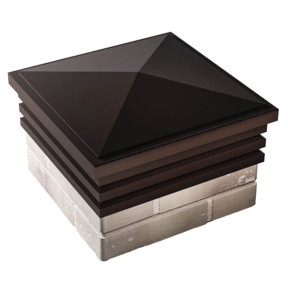 Колпак Zking Бона ХайТек Коричневый на столб 1.5х1.5 кирпича (385х385мм) в Красногорске фото