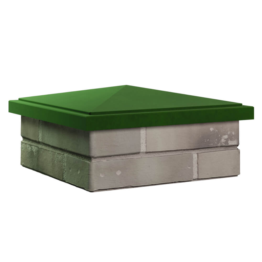 Колпак Zking БонаМоно Зеленый на столб 1.5х1.5 кирпича (385х385, 400х400мм) в Красногорске фото