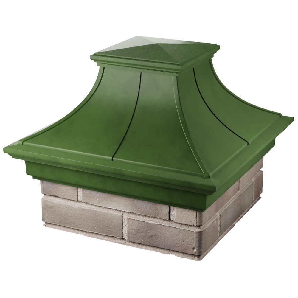 Колпак Zking Монблан Премиум Зеленый на столб 1.5х1.5 кирпича (385х385мм) в Красногорске фото