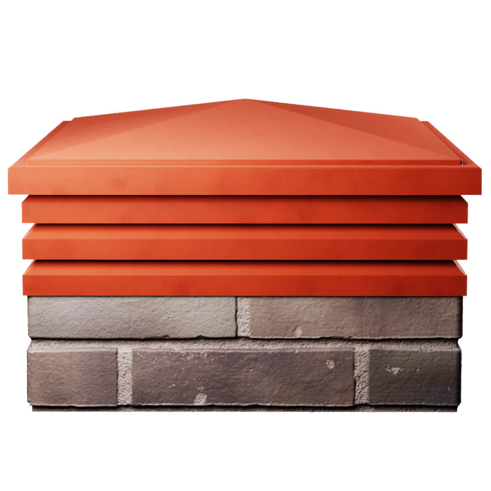 Колпак Zking Бона ХайТек Красный на столб 2х2 кирпича (513х513мм) Красногорск фото