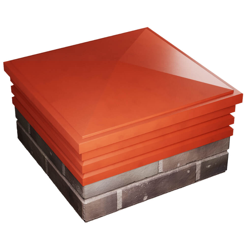 Колпак Zking Бона ХайТек Красный на столб 2х2 кирпича (513х513мм) в Красногорске фото