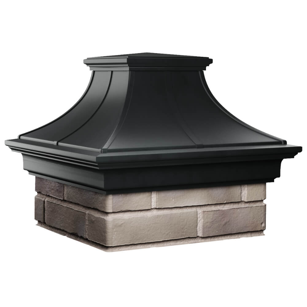 Колпак Zking Монблан Премиум Черный на столб 1.5х1.5 кирпича (385х385мм) в Красногорске фото