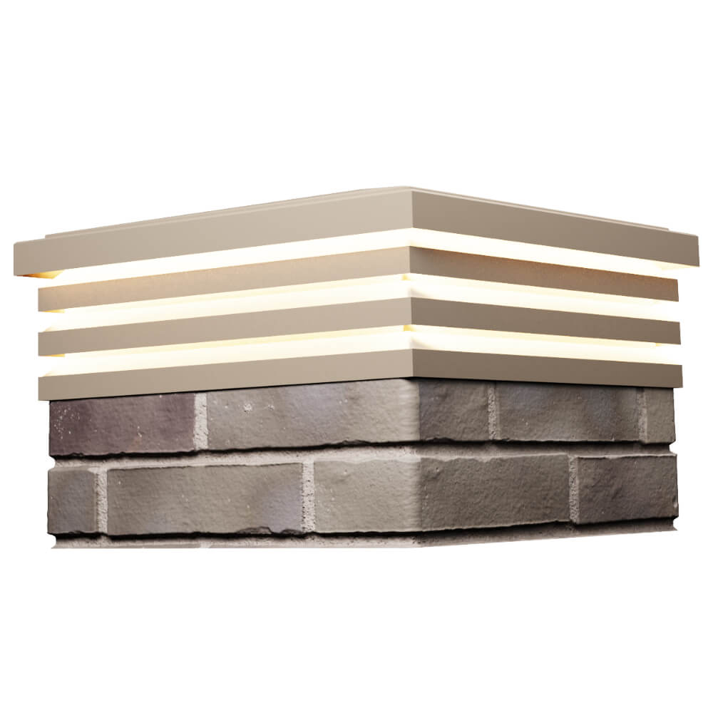 Колпак Zking Бона ХайТек Бежевый на столб 1.5х1.5 кирпича (385х385мм) с подсветкой в Красногорске фото