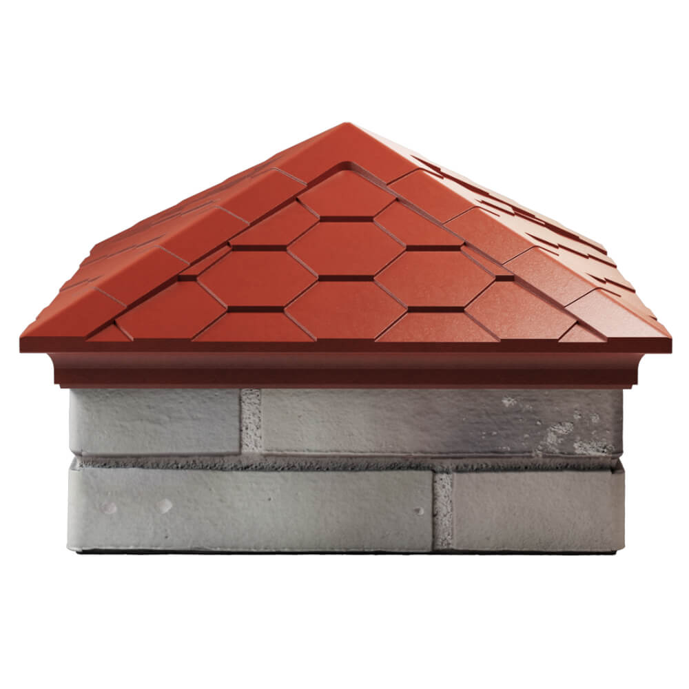 Колпак Zking Эверест Красный на столб 1.5х1.5 кирпича (390х390мм) Красногорск фото