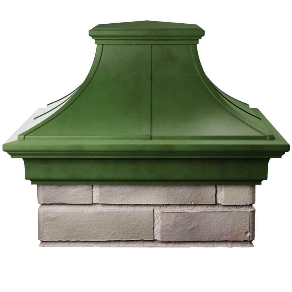 Колпак Zking Монблан Премиум Зеленый на столб 1.5х1.5 кирпича (385х385мм) Красногорск фото