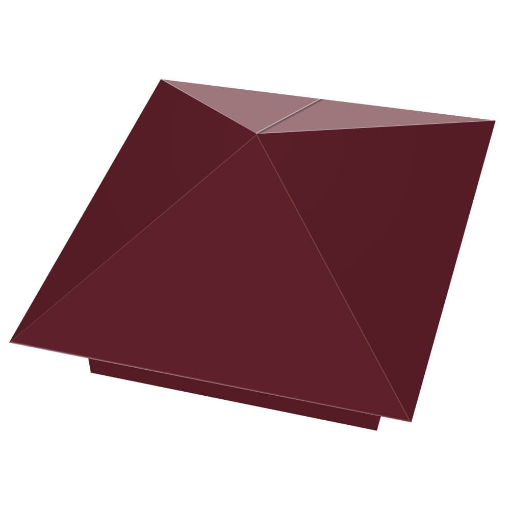 Колпак металлический 390х390мм RAL3005 Красное Вино заборный Красногорск фото