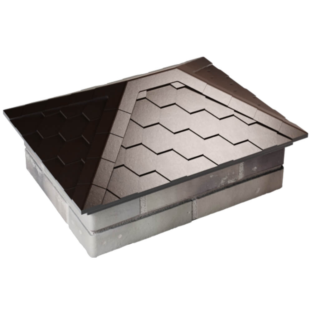 Колпак Zking Эверест Коричневый на столб 2х1.5 кирпича (520х390мм) Красногорск фото