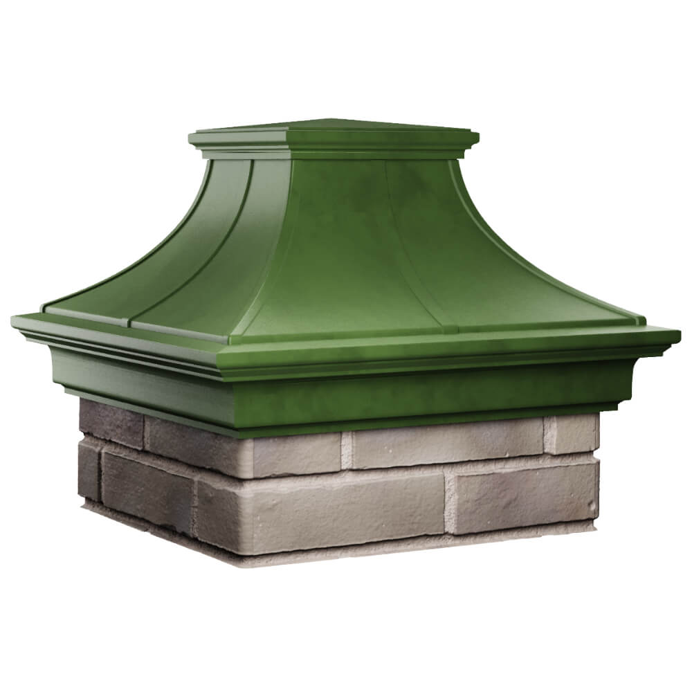 Колпак Zking Монблан Премиум Зеленый на столб 1.5х1.5 кирпича (385х385мм) в Красногорске фото