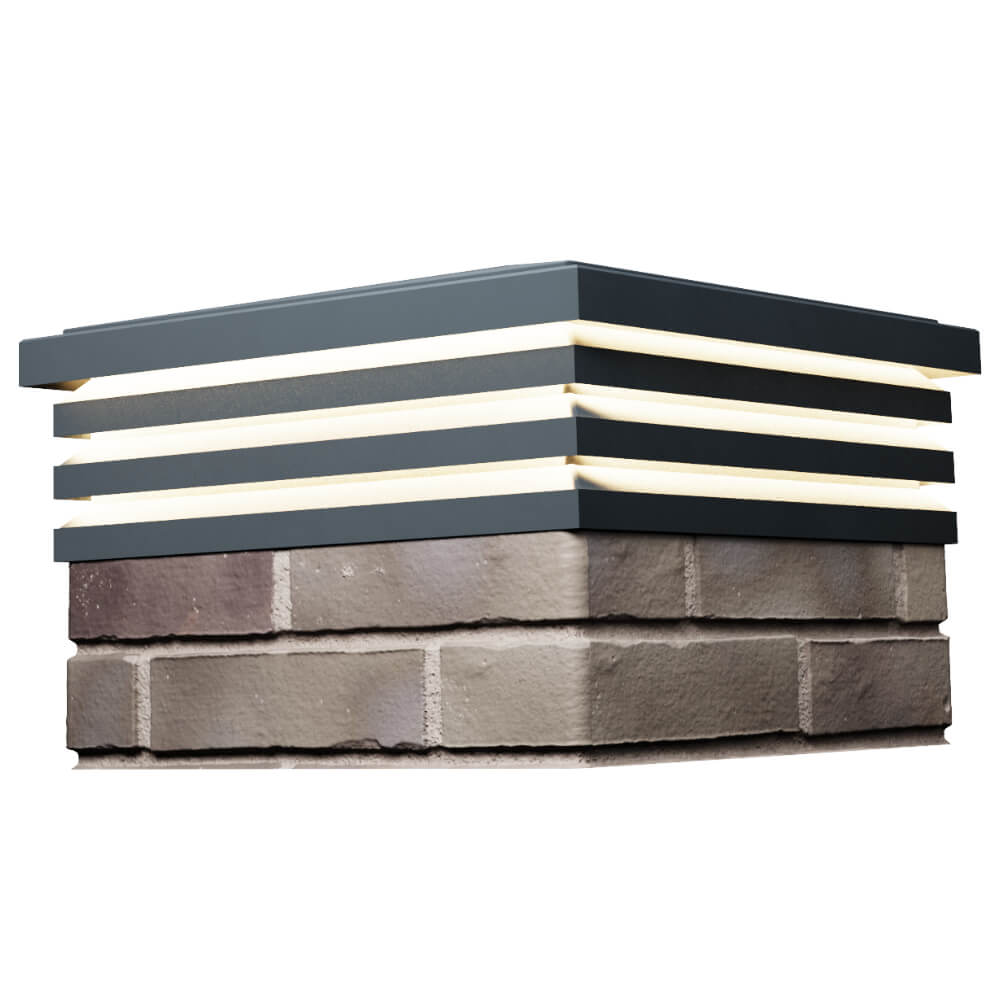 Колпак Zking Бона ХайТек Серый на столб 1.5х1.5 кирпича (385х385мм) с подсветкой в Красногорске фото