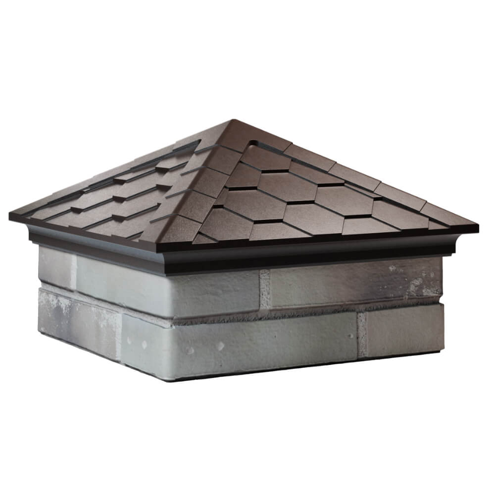 Колпак Zking Эверест Коричневый на столб 1.5х1.5 кирпича (390х390мм) в Красногорске фото