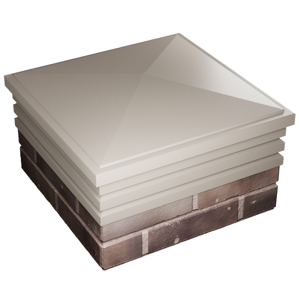 Колпак Zking Бона ХайТек Бежевый на столб 2х2 кирпича (513х513мм) в Красногорске фото