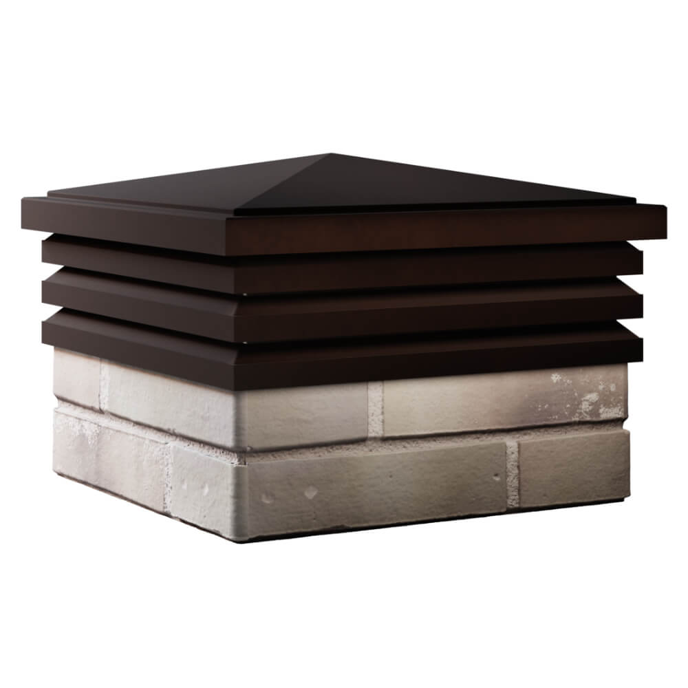 Колпак Zking Бона ХайТек Коричневый на столб 1.5х1.5 кирпича (385х385мм) в Красногорске фото